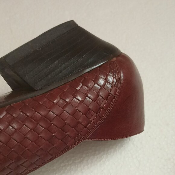 Ipanema Brazil Leather Woven Loafer 7.5 Vintage Brown Slip On Shoe - Picture 7 of 12